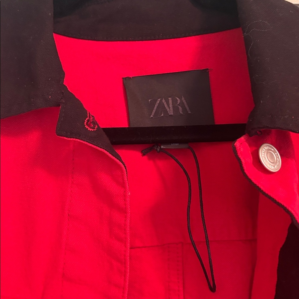 Vital Zara Red barn Jacket with Black Collar never worn XS - Picture 5 of 8